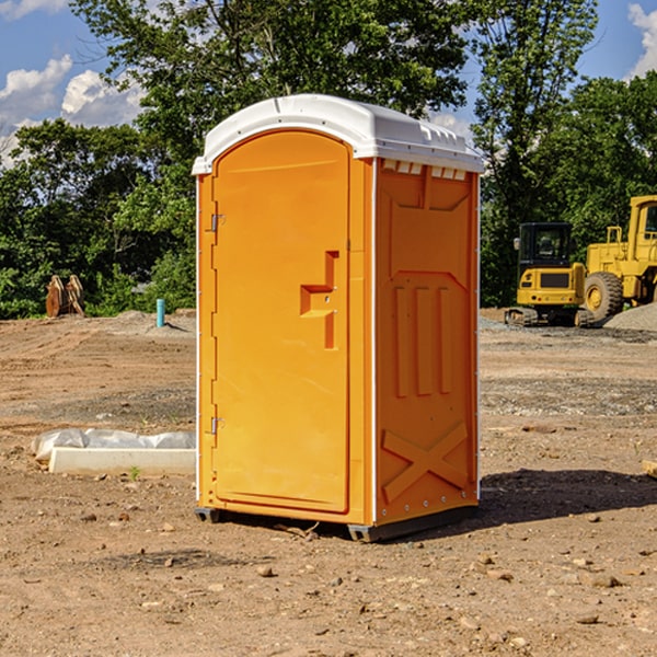 how often are the portable restrooms cleaned and serviced during a rental period in Edmeston